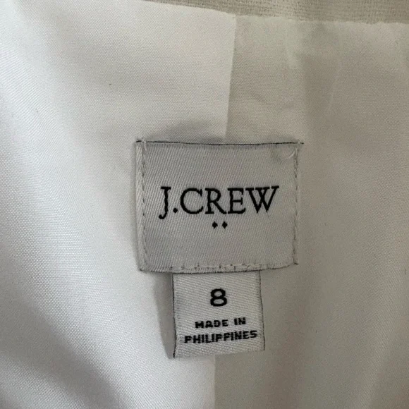 J. Crew Classic White Blazer Linen-Cotton one-button Size 8 - Picture 13 of 15